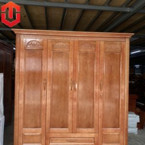 TỦ ÁO SỒI 4 CÁNH MÀU CÁNH GIÁN - MẪU HOA VÒM