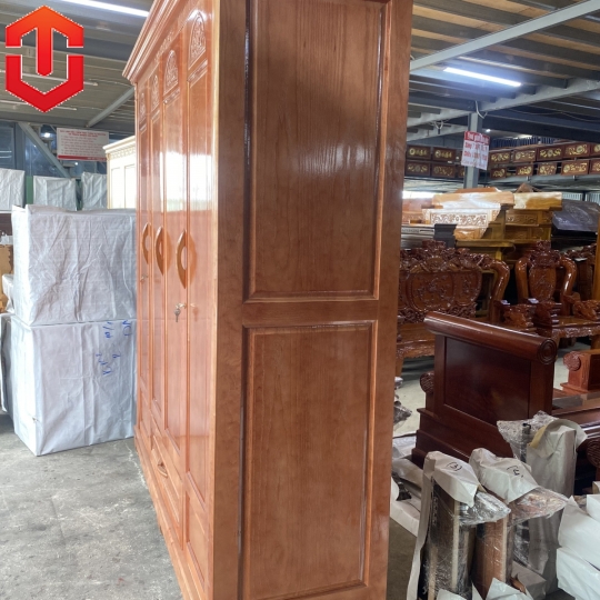 TỦ ÁO SỒI 4 CÁNH MÀU CÁNH GIÁN - MẪU HOA VÒM - Ảnh 9