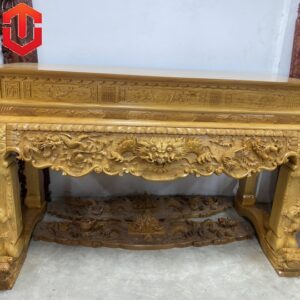 SẬP THỜ TỨ LINH GÕ ĐỎ CHÂN 16 + ĐẾ NGHÊ