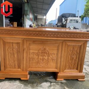 BÀN LÀM VIỆC ĐỤC CẢNH GÕ ĐỎ 1M4