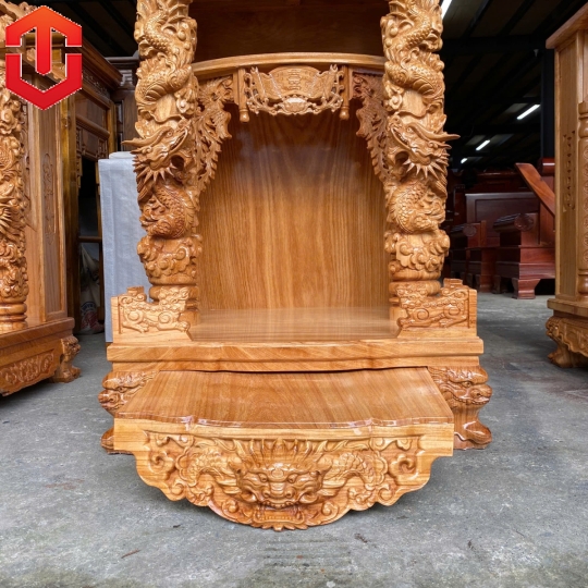 ÔNG ĐỊA GỖ GÕ CỘT 14 RỒNG PHUN LỬA 70CM - BIỂU TƯỞNG PHONG THỦY VÀ TÂM LINH - Ảnh 7