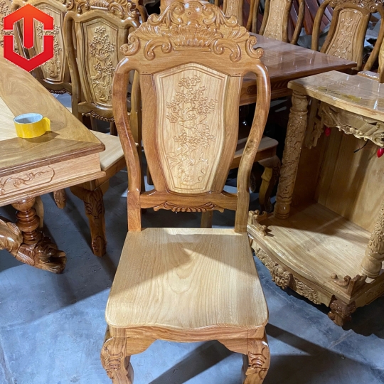 BÀN ĂN CĂM XE 8 GHẾ MẶT VUÔNG TRỤ SƯ TỬ - BÓNG MỜ - Ảnh 6