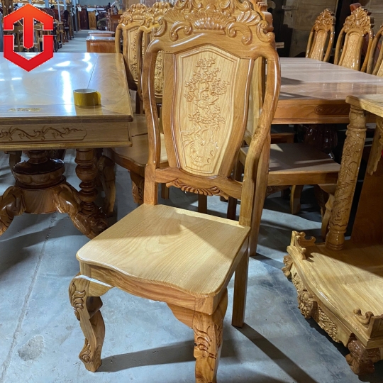 BÀN ĂN CĂM XE 8 GHẾ MẶT VUÔNG TRỤ SƯ TỬ - BÓNG MỜ - Ảnh 9