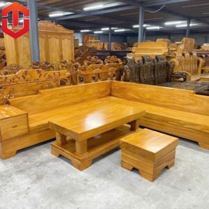 SOFA GÓC L NGUYÊN KHỐI GÕ ĐỎ - TINH HOA NGHỆ THUẬT NỘI THẤT