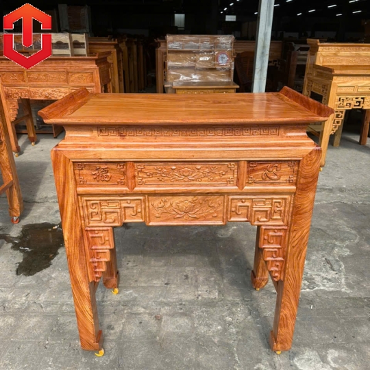 BÀN CÚNG HƯƠNG ĐÁ CHẠM SEN 1M07 - Ảnh 6