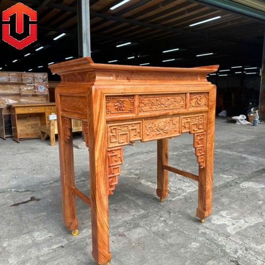 BÀN CÚNG HƯƠNG ĐÁ CHẠM SEN 1M07 - Ảnh 3