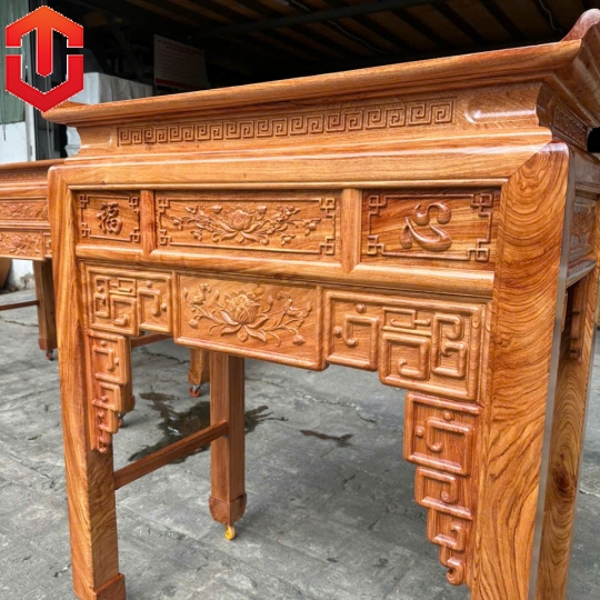 BÀN CÚNG HƯƠNG ĐÁ CHẠM SEN 1M07 - Ảnh 2
