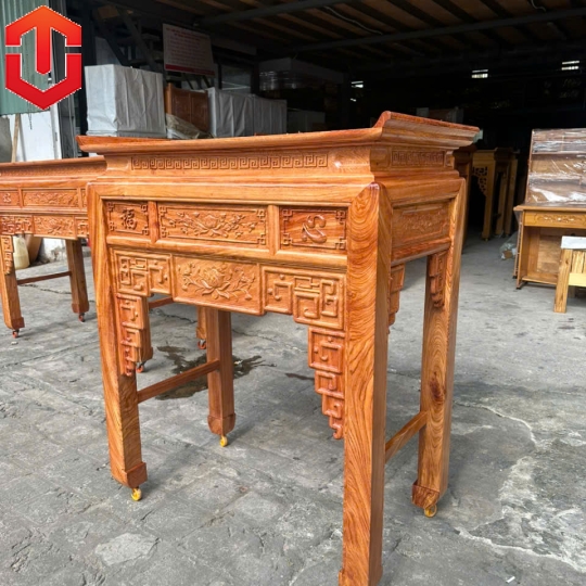 BÀN CÚNG HƯƠNG ĐÁ CHẠM SEN 1M07 - Ảnh 5