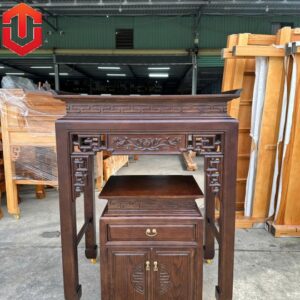 BÀN CÚNG SỒI 1M07 MẪU SEN LỌNG MÀU ÓC CHÓ